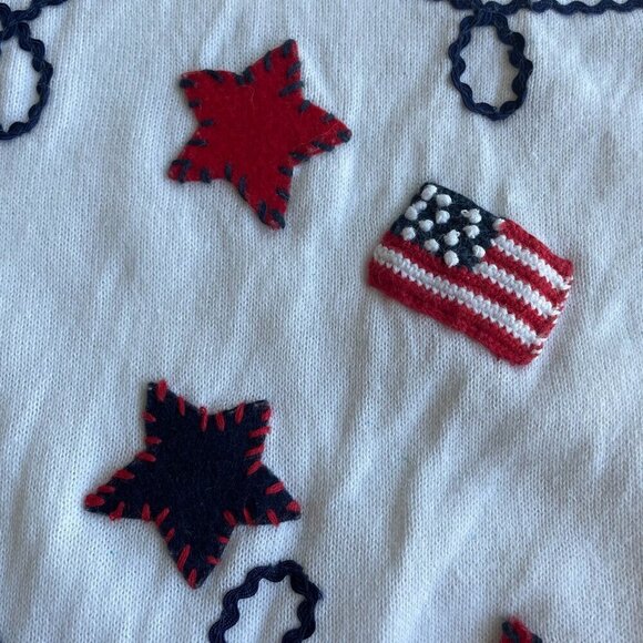 Designers Originals Studio Women's Patriotic Cardigan Sweater - Size Large - Picture 4 of 9